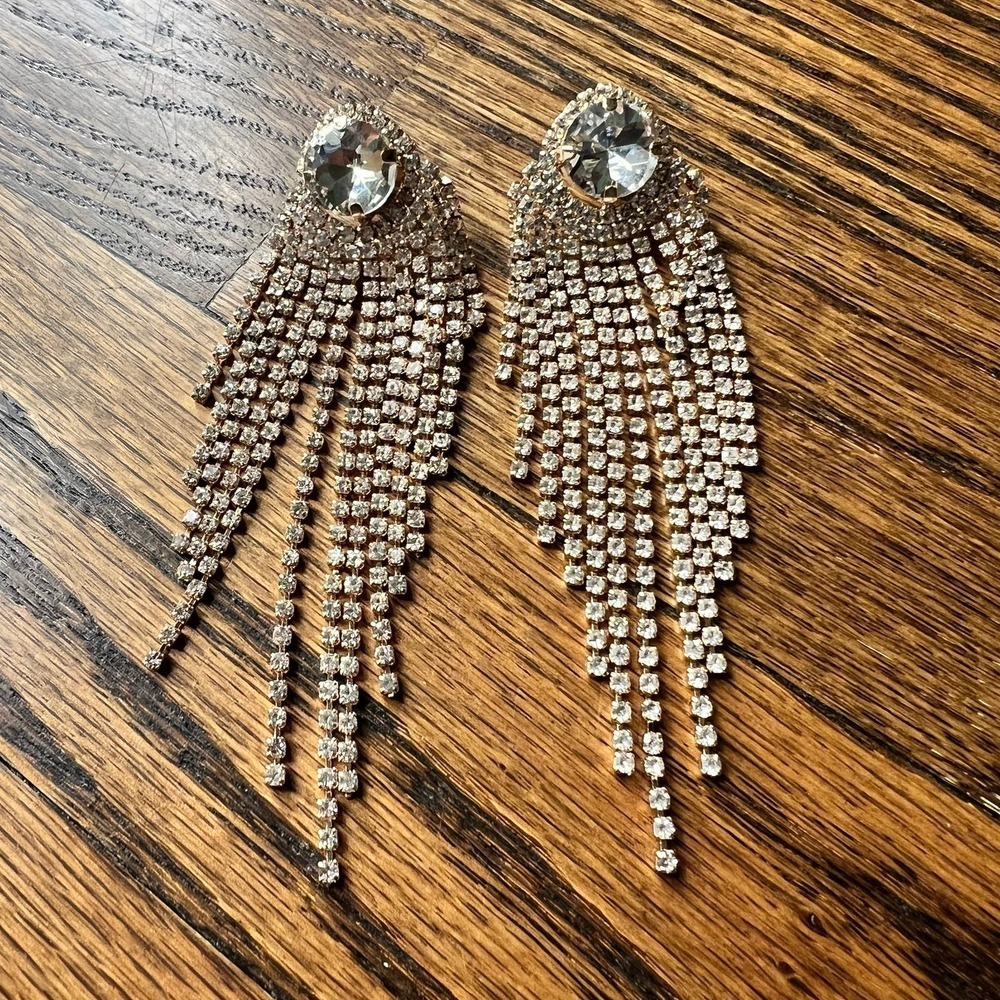 Chandelier Dramatic Crystal Rhinestone Studded Fr… - image 5